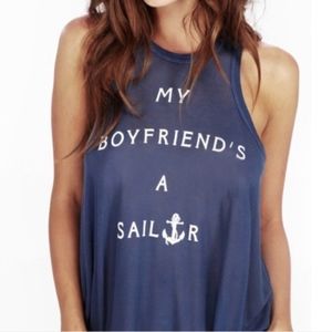 WILDFOX | Sailor Ribbed Racerback Boyfriend Tank